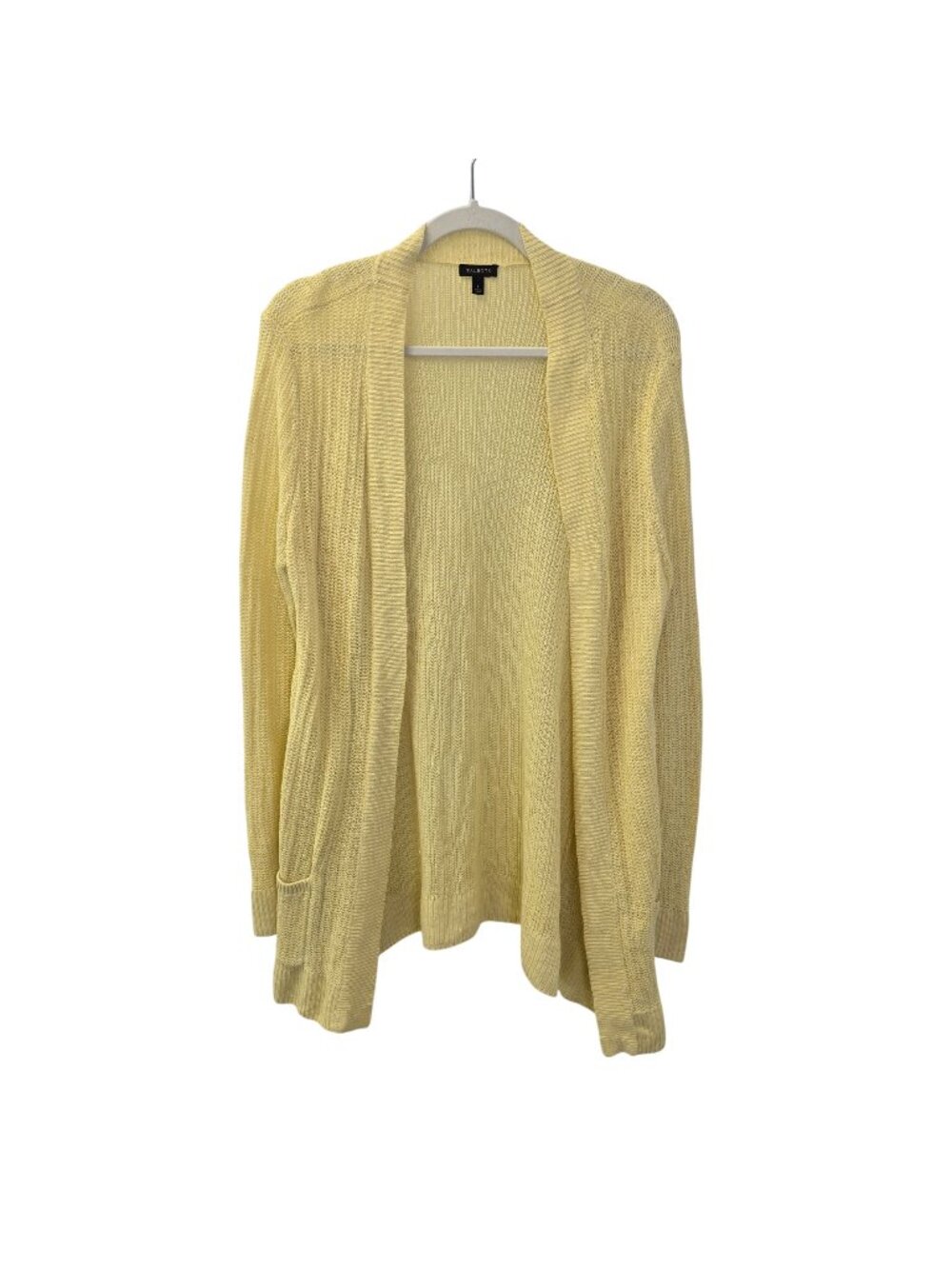 Talbots 100% Linen Longline Open Cardigan Sweater Size Large